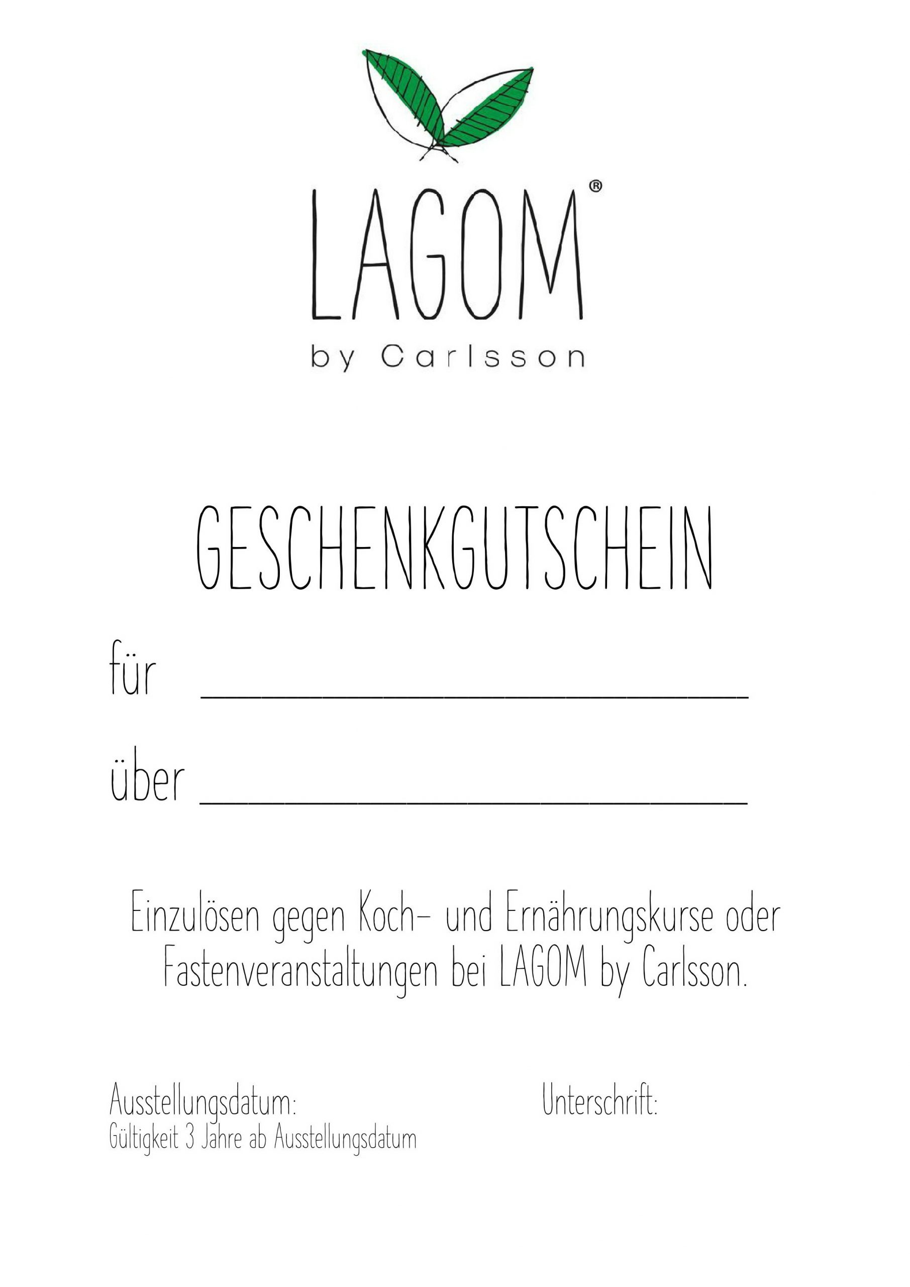 Geschenkgutscheine LAGOM by carlsson